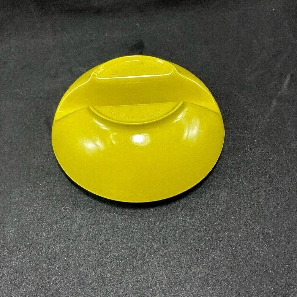 Vintage Anholt Ashtray Yellow‎ Ceramic 4 Cigarette Rest Patented Design